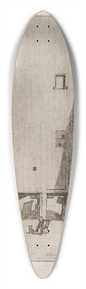 Otto Henry Bacher - Ship and Elevator 39.3 inch art pintail longboard deck