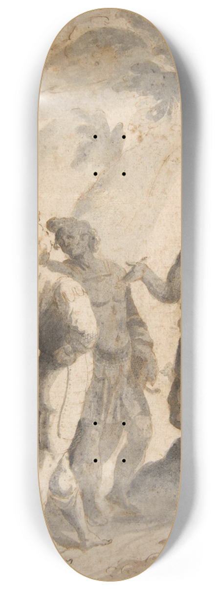 Giovanni Battista Trotti - Saint John the Baptist Preaching to a Group of Soldiers 8.25 inch art skate deck