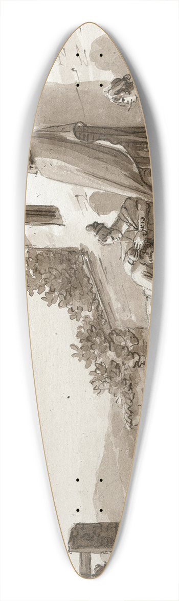 Otto Howen - Rustende boeren in Castillie 39.3 inch art pintail longboard deck