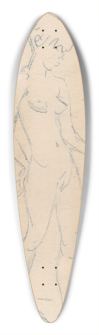 Otto Mueller - Standing Female Nude 39.3 inch art pintail longboard deck