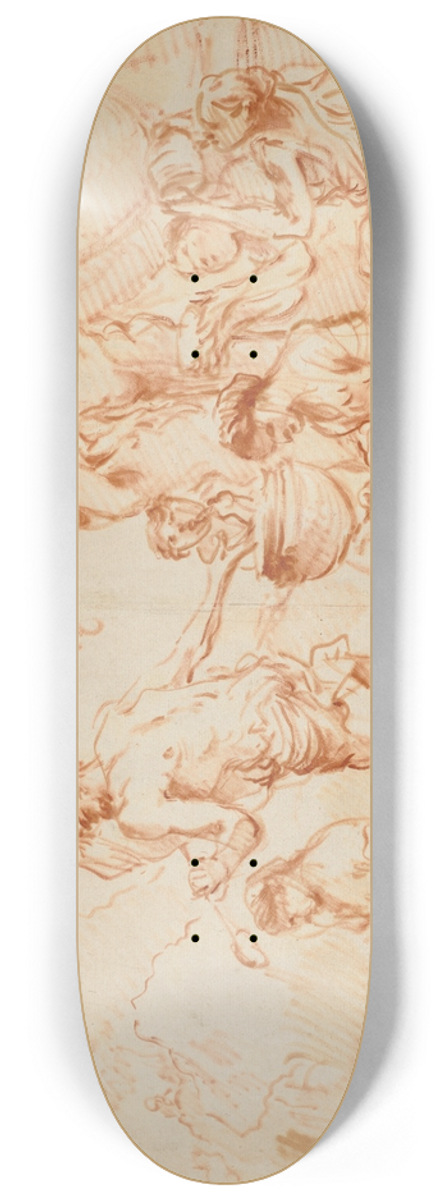 Giovanni Benedetto Castiglione - Bacchanal Before a Herm 8.25 inch art skate deck