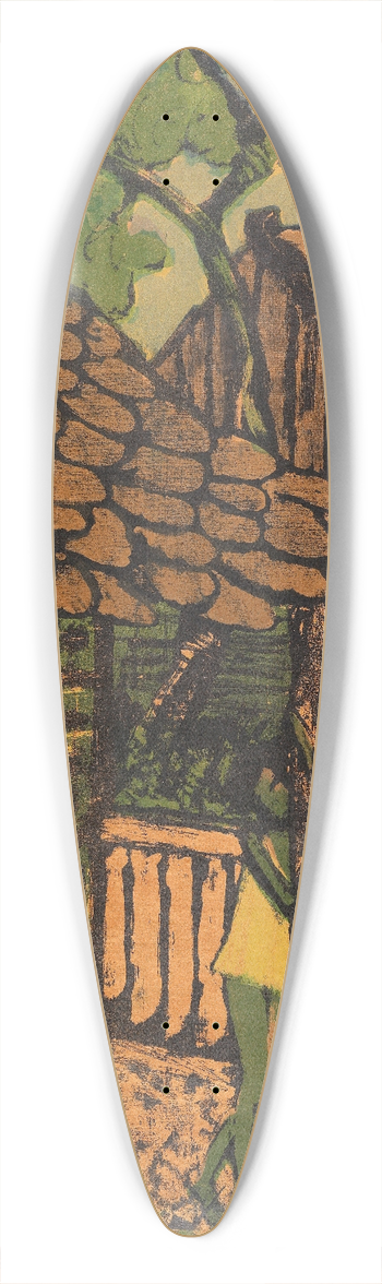 Otto Mueller - Zwei Zigeunerkinder vor der Htte 39.3 inch art pintail longboard deck