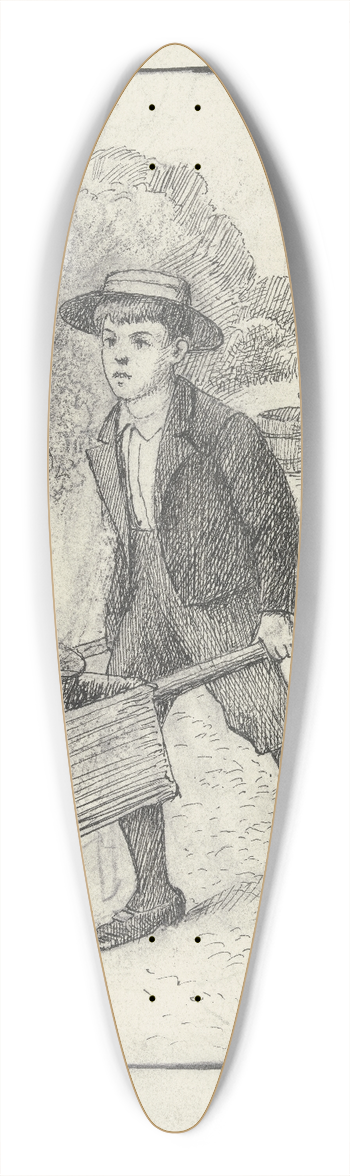 Otto Scholderer - Kinder bei der Gartenarbeit 39.3 inch art pintail longboard deck
