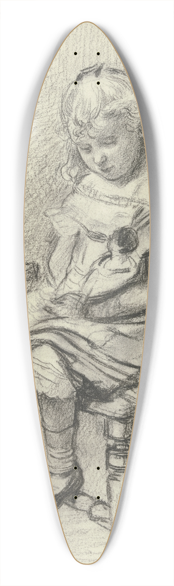 Otto Scholderer - Kleines Mdchen, eine Puppe ftternd 39.3 inch art pintail longboard deck