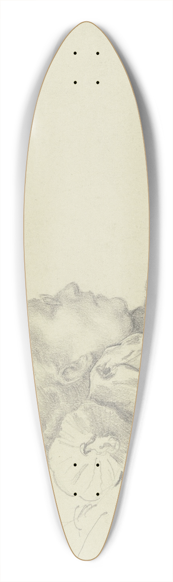 Otto Scholderer - Luise Scholderer reading 39.3 inch art pintail longboard deck