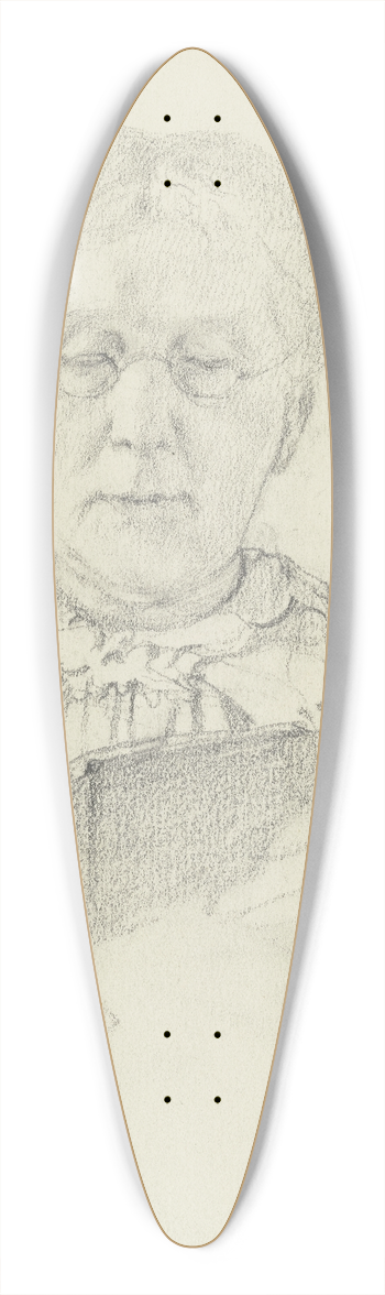 Otto Scholderer - Luise Scholderer reading 39.3 inch art pintail longboard deck