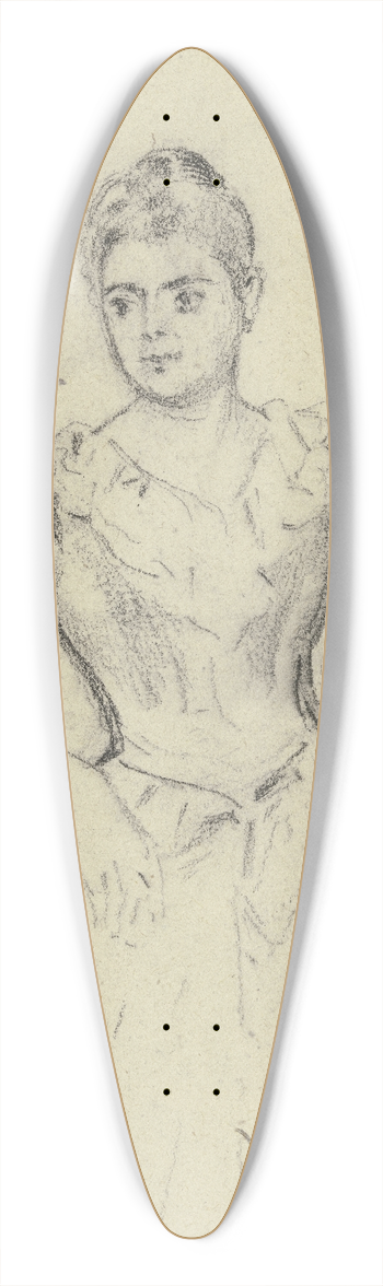 Otto Scholderer - Stehende Dame mit Fcher 39.3 inch art pintail longboard deck