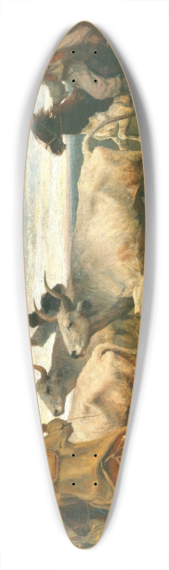 Otto von Thoren - Shepherds Driving Oxen 39.3 inch art pintail longboard deck