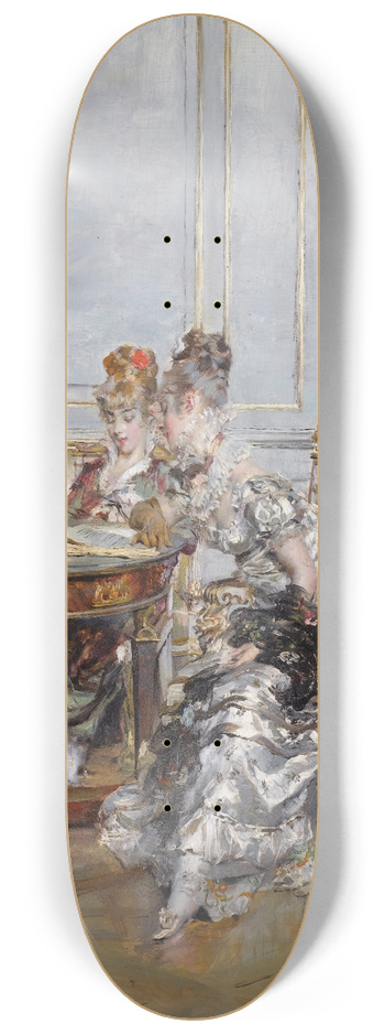 Giovanni Boldini - Confidences 8.25 inch art skate deck