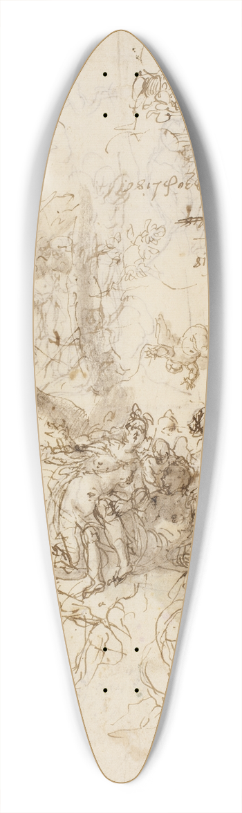 Paolo Veronese - Skitser til Adonis fdsel og Adonis dd 39.3 inch art pintail longboard deck