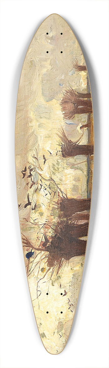 Paul Baum - Moorlandschaft mit Kopfweiden 39.3 inch art pintail longboard deck