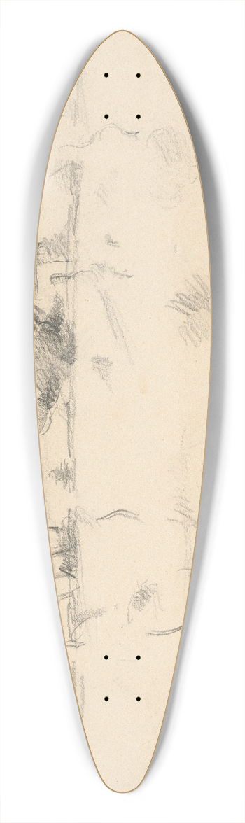 Paul Czanne - Landscape with Trees 39.3 inch art pintail longboard deck