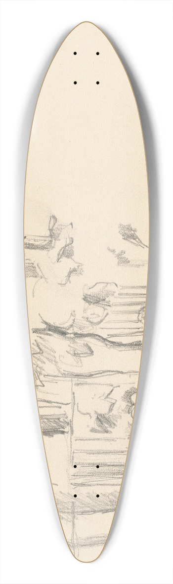 Paul Czanne - Near the Pool at Jas de Bouffan 39.3 inch art pintail longboard deck
