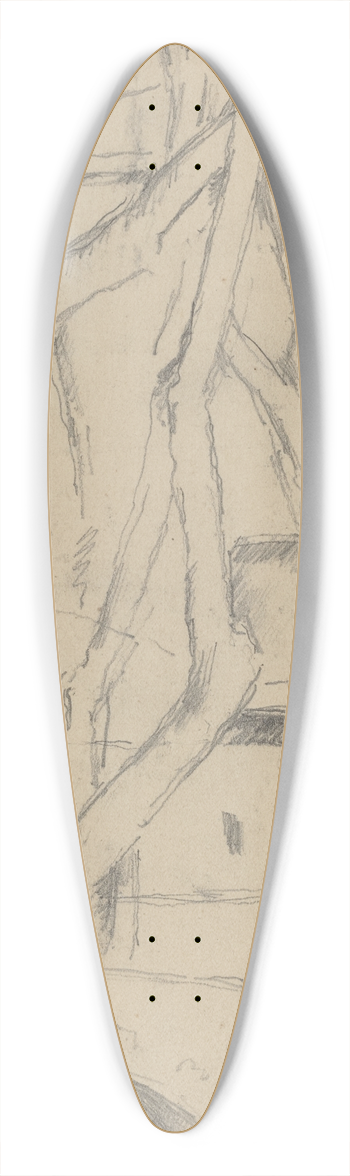 Paul Czanne - The Little Bridge (recto) 39.3 inch art pintail longboard deck