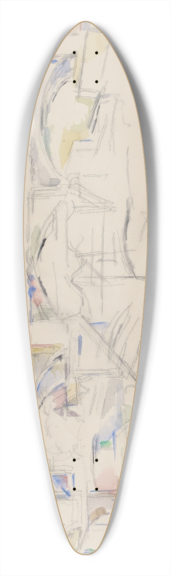 Paul Czanne - View of aBridge 39.3 inch art pintail longboard deck
