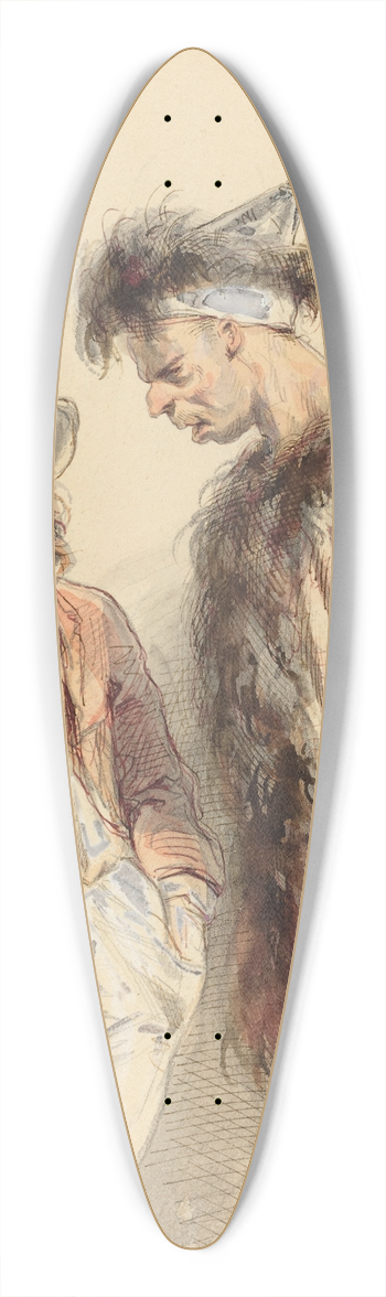 Paul Gavarni - Et pas le Sou pour Souper 39.3 inch art pintail longboard deck