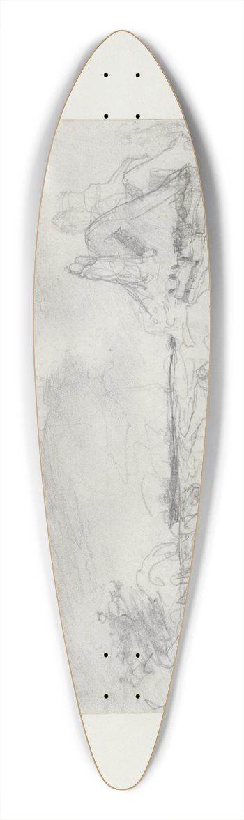 Paul Huet - Landscape 39.3 inch art pintail longboard deck