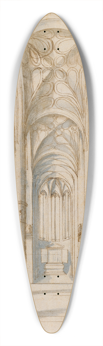 Paul Juvenel the Elder - Interior of a Gothic Church 39.3 inch art pintail longboard deck