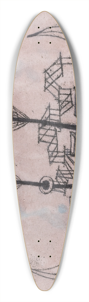 Paul Klee - Alter Dampfer (Old Steamboat) 39.3 inch art pintail longboard deck