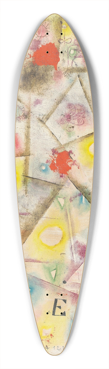 Paul Klee - Gedenkblatt E 39.3 inch art pintail longboard deck