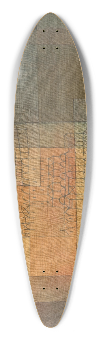 Paul Klee - Polyphonic Architecture 39.3 inch art pintail longboard deck