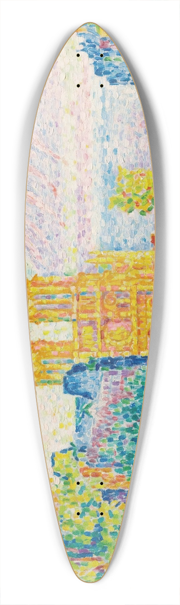 Paul Signac - La Cit, Paris 39.3 inch art pintail longboard deck