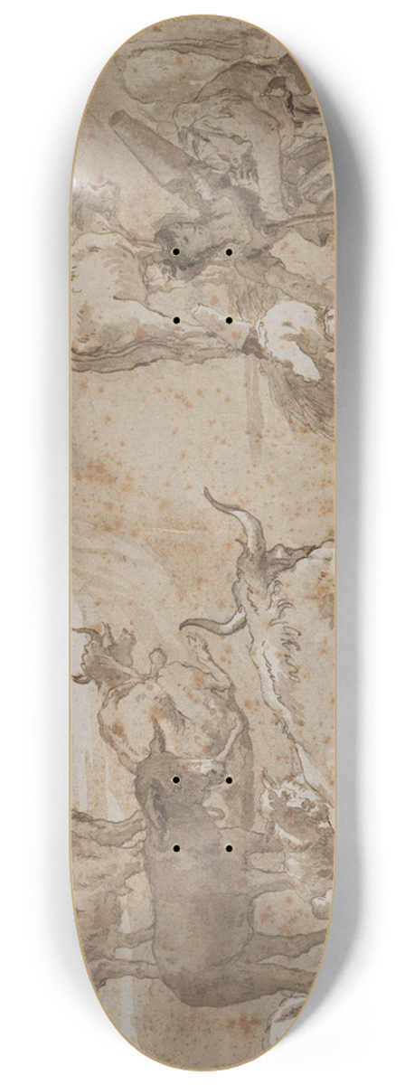 Giovanni Domenico Tiepolo - Sheep and Cows 8.25 inch art skate deck