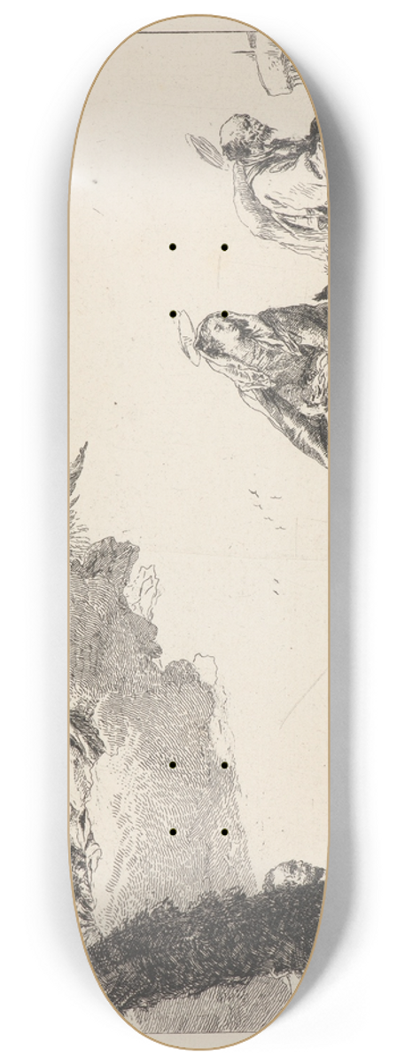 Giovanni Domenico Tiepolo - The Flight with the Holy Family at the Right 8.25 inch art skate deck
