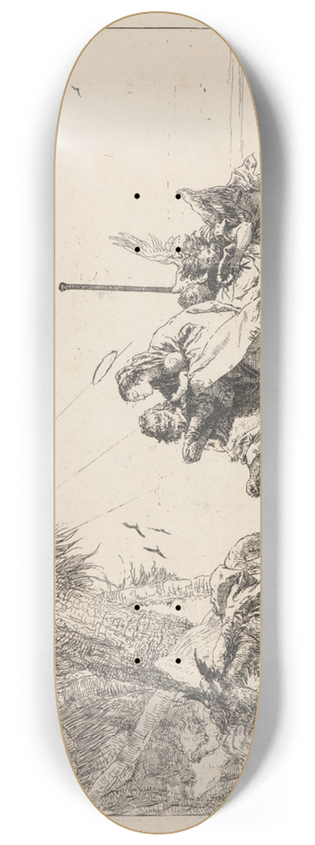 Giovanni Domenico Tiepolo - The Holy Family Disembarking 8.25 inch art skate deck
