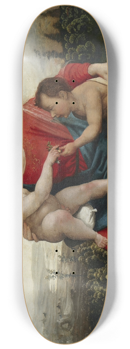 Giovanni Francesco Caroto - Virgin and Child with the Infant John 8.25 inch art skate deck