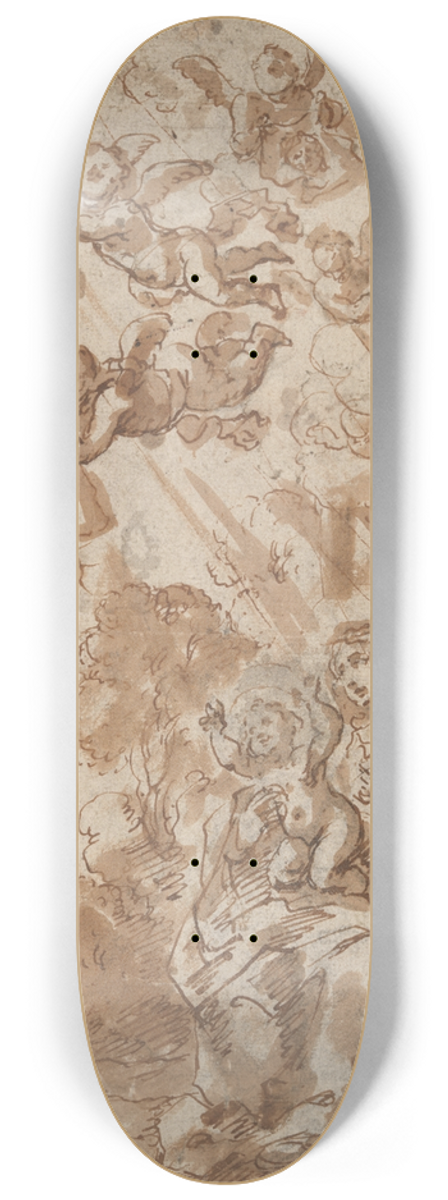 Abraham van Diepenbeeck - Madonna in Vision of Instruments of thePassion 8.25 inch art skate deck