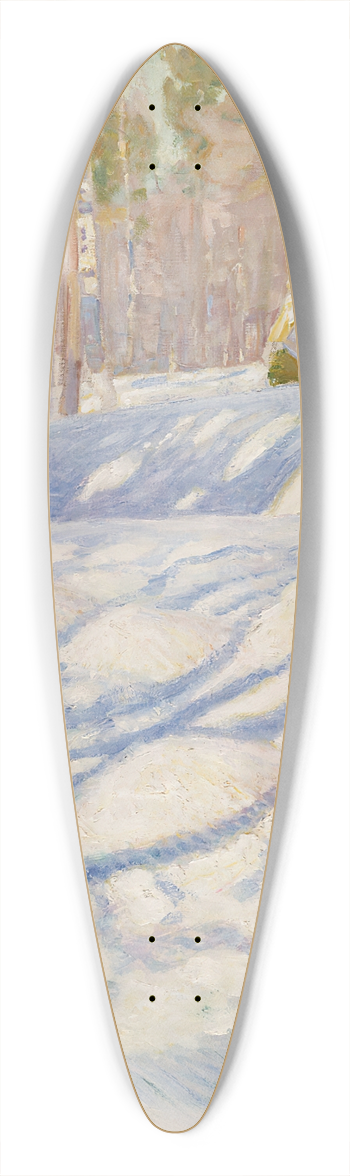 Pekka Halonen - Sunlit Winter Lanscape 39.3 inch art pintail longboard deck