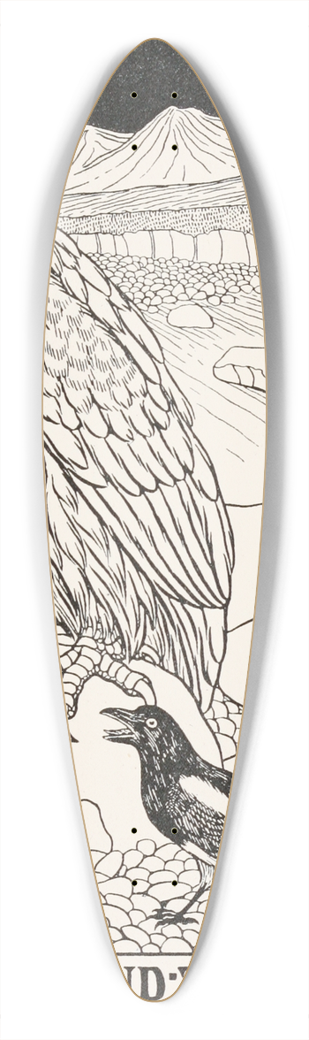 Percy J. Billinghurst - The Eagle and the Magpie 39.3 inch art pintail longboard deck