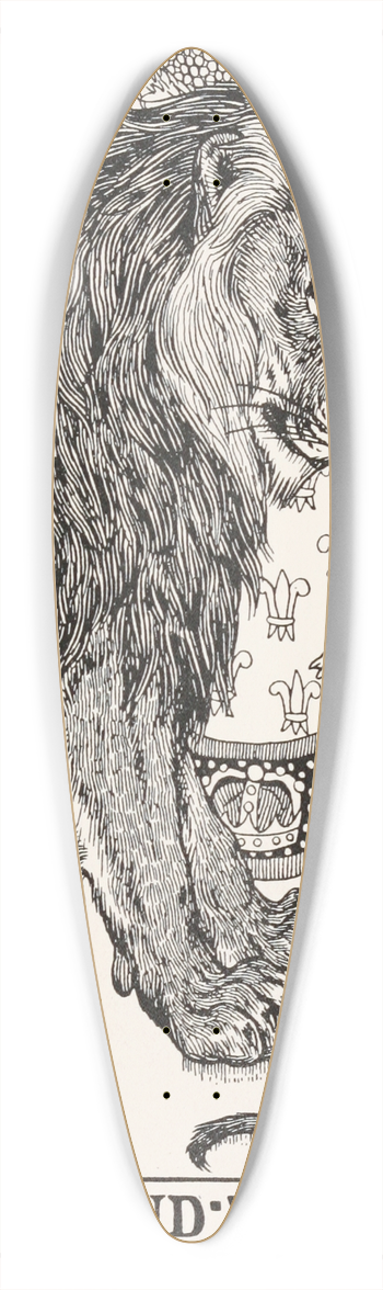 Percy J. Billinghurst - The Lion and the Monkey 39.3 inch art pintail longboard deck