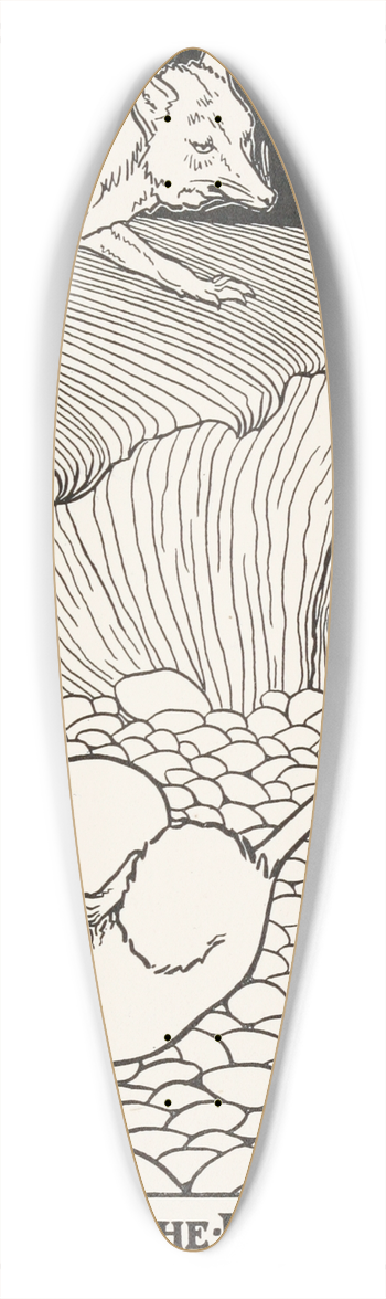 Percy J. Billinghurst - The Two Rats, the Fox, and the Dog 39.3 inch art pintail longboard deck