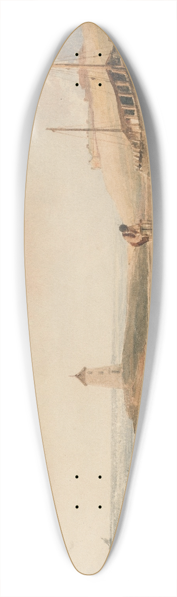 Peter DeWint - Shipbuilding on the Yorkshire Coast 39.3 inch art pintail longboard deck