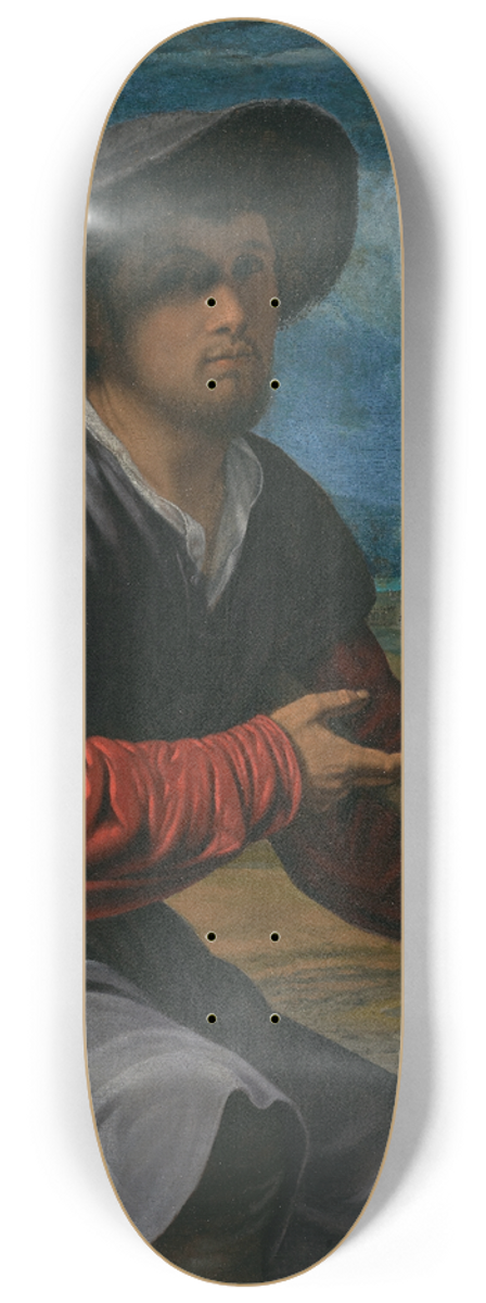 Giovanni Girolamo Savoldo - Shepherd with a Flute 8.25 inch art skate deck