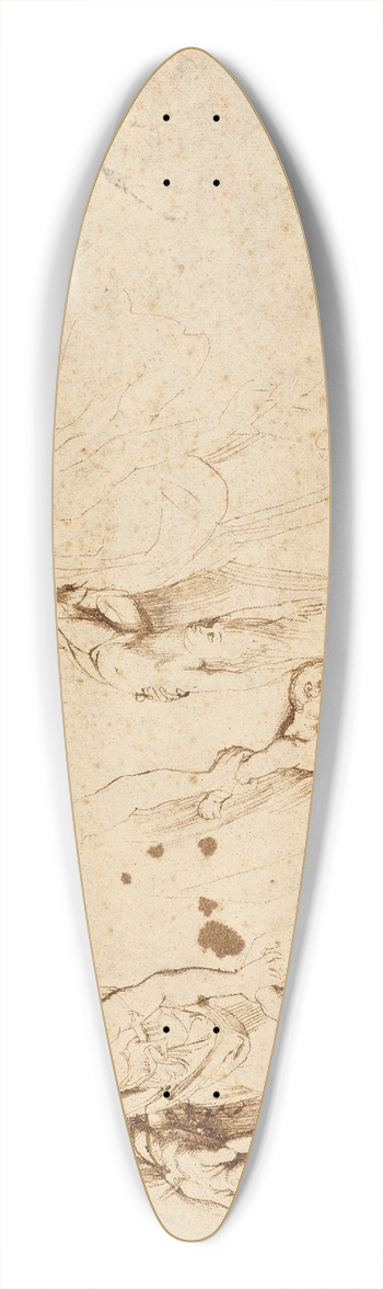 Peter Paul Rubens - Three Sketches for Medea and Her Children 39.3 inch art pintail longboard deck