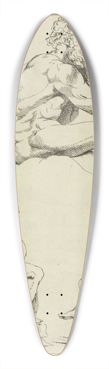 Peter Paul Rubens - Three studies of seated male figures 39.3 inch art pintail longboard deck