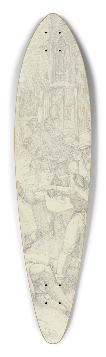 Peter von Cornelius - Nachtstck. Strae vor Gretchens Tre 39.3 inch art pintail longboard deck