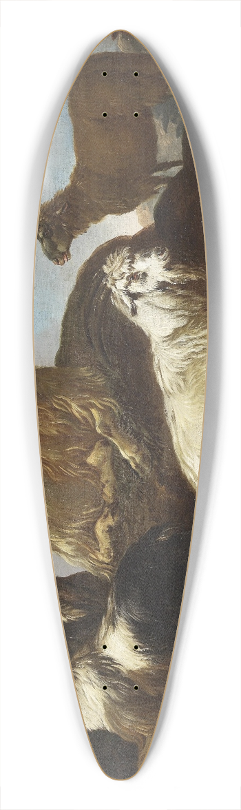 Philipp Peter Roos - Capre e pecore in un paesaggio 39.3 inch art pintail longboard deck