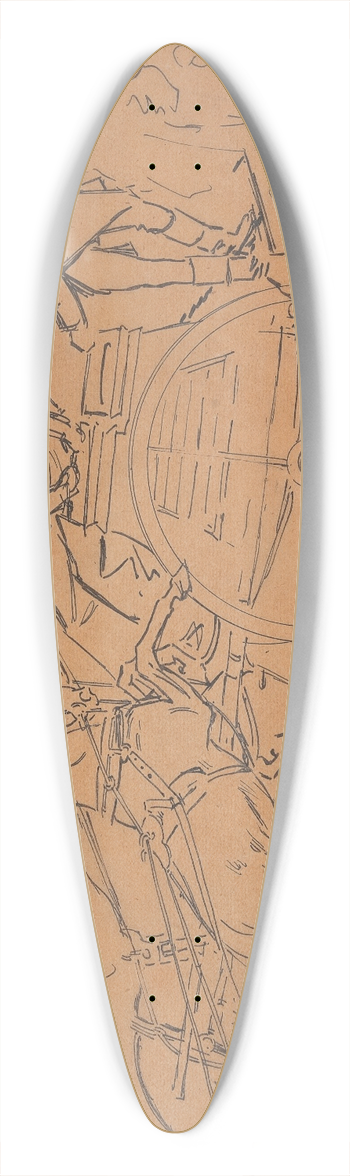 Philip William May - The Dog Cart 39.3 inch art pintail longboard deck