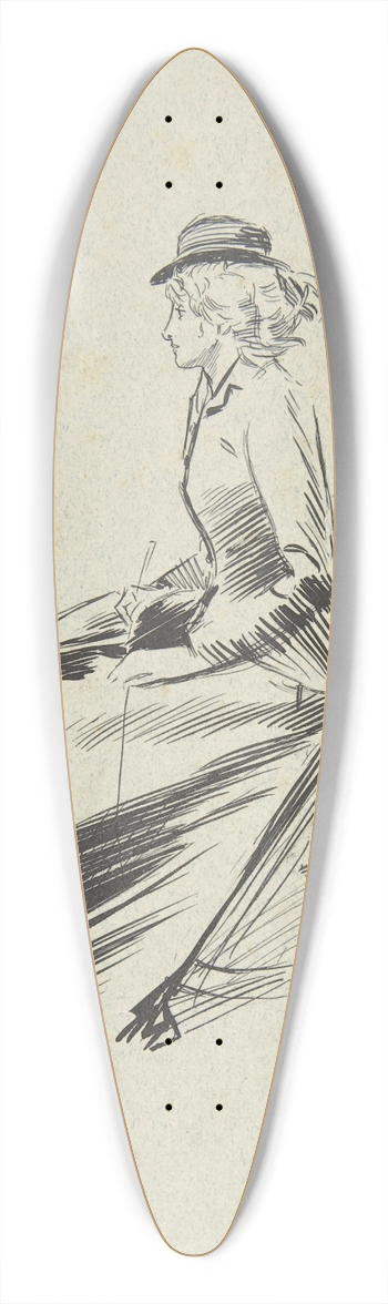 Phil May - Study of a Lady in a Riding Habit 39.3 inch art pintail longboard deck