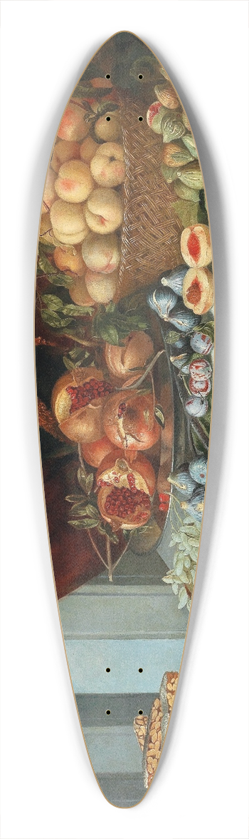 Pier Francesco Cittadini - Pomegranates on a dish, peaches in a basket, figs and plums and grapes on a table 39.3 inch art pintail longboard deck