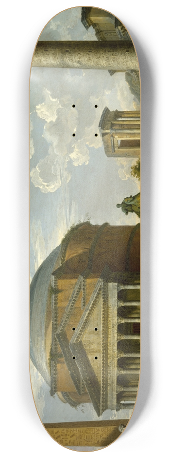 Giovanni Paolo Panini - Fantasy View with the Pantheon and other Monuments of Ancient Rome 8.25 inch art skate deck