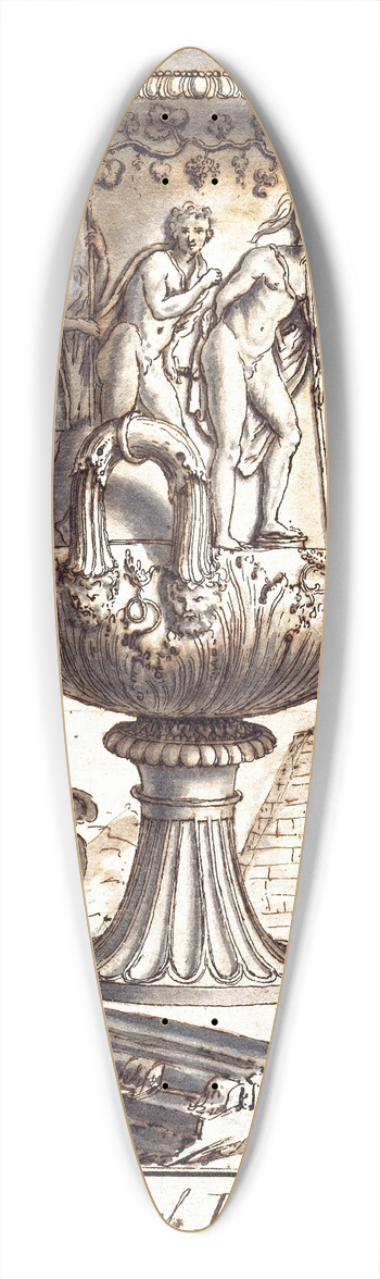 Pier Leone Ghezzi - Two Ancient Vases 39.3 inch art pintail longboard deck