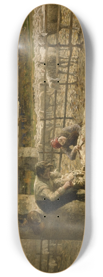 Giovanni Segantini - The Sheepshearing 8.25 inch art skate deck