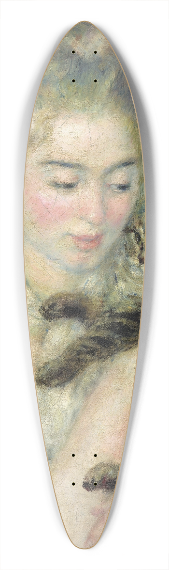 Pierre-Auguste Renoir - Woman with a Cat 39.3 inch art pintail longboard deck