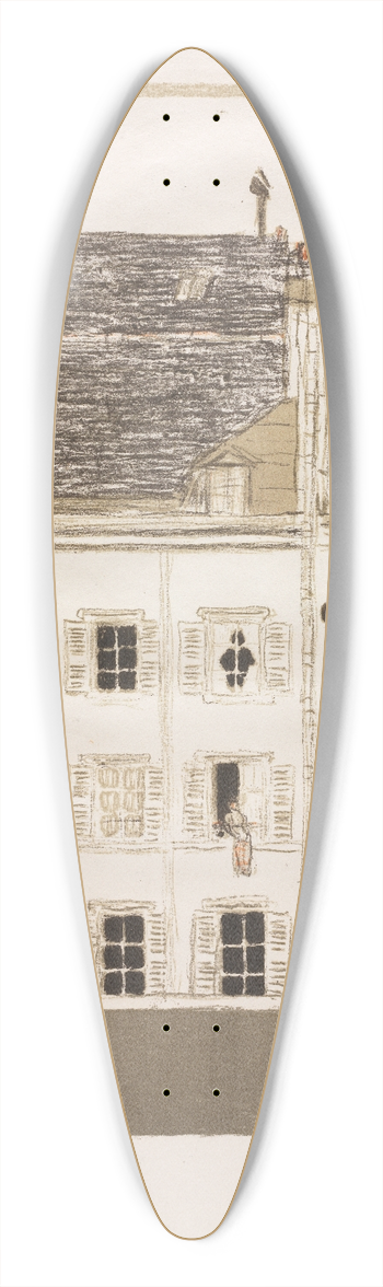 Pierre Bonnard - Houses In A Courtyard 39.3 inch art pintail longboard deck