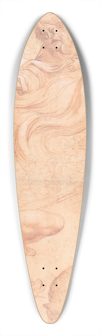 Pierre Brebiette - God Appearing to Moses 39.3 inch art pintail longboard deck